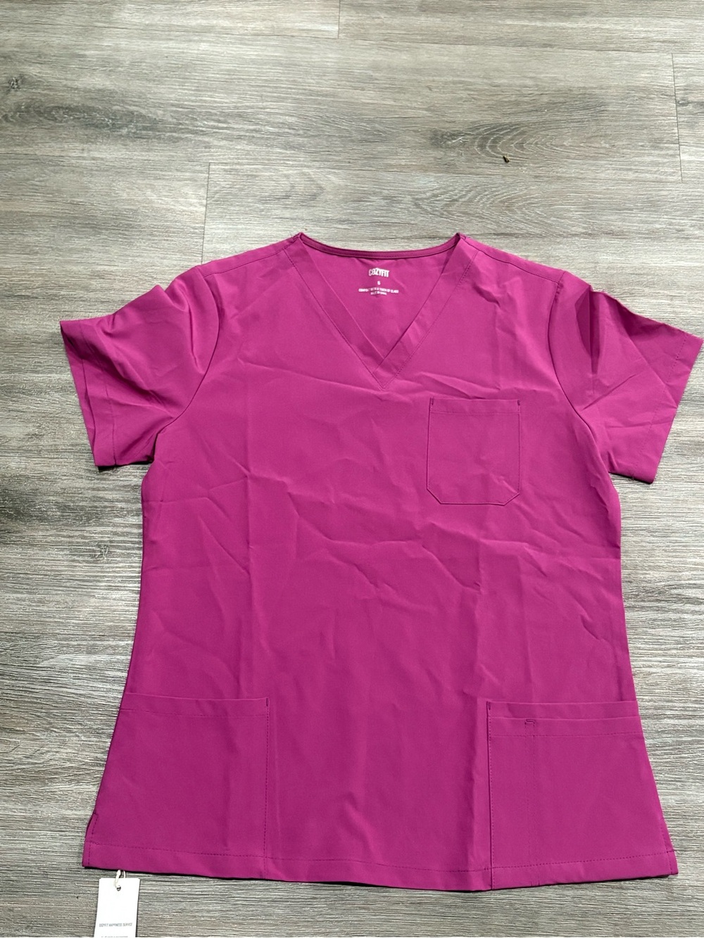 Women’s V-Neck Scrub Top - Berry Magenta